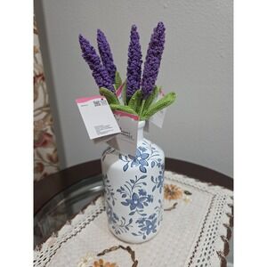 Set of 5 Handmade Crochet Purple Lavender Stems – Artificial Floral Decor